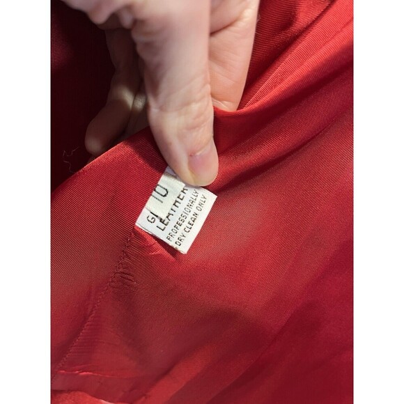 Vintage Carla New York Genuine Red Leather Suede Jacket Blazer Women's Size 10 - Picture 3 of 4